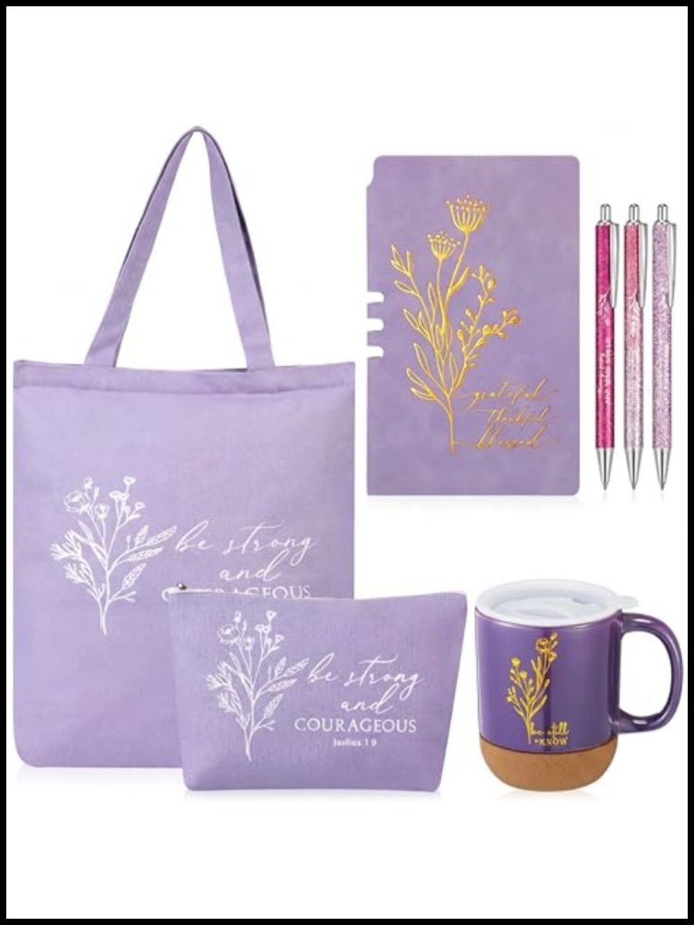 Christian Birthday Appreciation Gift Set for Women Ceramic Mug Pens Notebook